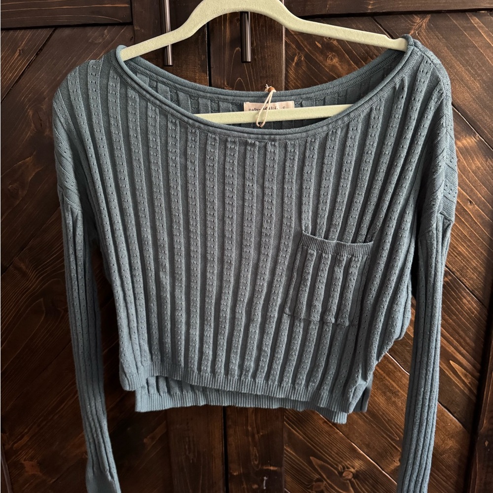 Natural Life Teal Ribbed Knit Top